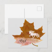 Herbstlaub mit Tölt Postkarte Briefkaart (Voorkant / Achterkant)