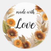 Herbstlicher Kranz Aquarellzeichnung Ronde Sticker (Voorkant)