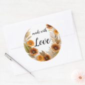 Herbstlicher Kranz Aquarellzeichnung Ronde Sticker (Envelop)