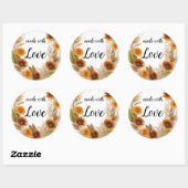 Herbstlicher Kranz Aquarellzeichnung Ronde Sticker (Vel)