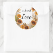 Herbstlicher Kranz Aquarellzeichnung Ronde Sticker (Tas)