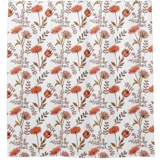 Herbstliches Blütenmosaik Douchegordijn (Voorkant)