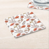 Herbstliches Blütenmosaik Kartonnen Onderzetters (Schuin)