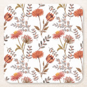 Herbstliches Blütenmosaik Kartonnen Onderzetters (Voorkant)