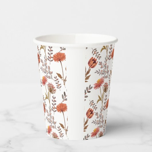 Herbstliches Blütenmosaik Papieren Bekers (Links)