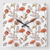 Herbstliches Blütenmosaik Vierkante Klok (Voorkant)