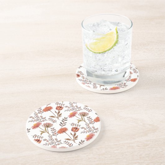 Herbstliches Blütenmosaik Zandsteen Onderzetter (Zijkant)