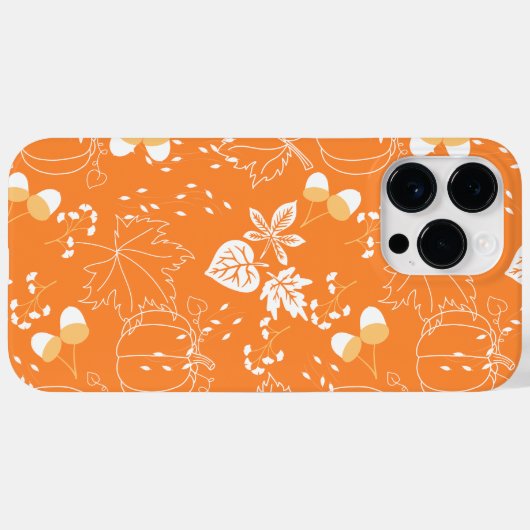 Herbstliches Kürbis- und Blattmuster Case-Mate iPhone Case (Achterkant (horizontaal))