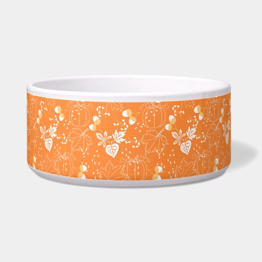 Herbstliches Kürbis- und Blattmuster Voerbakje (Links)