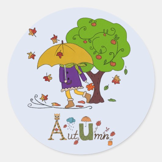 Herbstwetter Ronde Sticker (Voorkant)