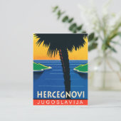 Herceg Novi, Montenegro, Joegoslavië vintage-reis Briefkaart (Staand voorkant)