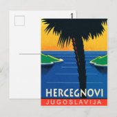 Herceg Novi, Montenegro, Joegoslavië vintage-reis Briefkaart (Voorkant / Achterkant)