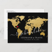 Hercheduldig Postponed de Kaart van de Wedding van (Voorkant / Achterkant)