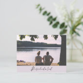 Hercheduled Lake Uitzicht Wedding Change of Date Briefkaart (Staand voorkant)