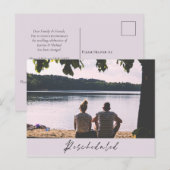 Hercheduled Lake Uitzicht Wedding Change of Date Briefkaart (Voorkant / Achterkant)