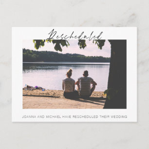 Hercheduled Lake Uitzicht Wedding Change of Date Briefkaart