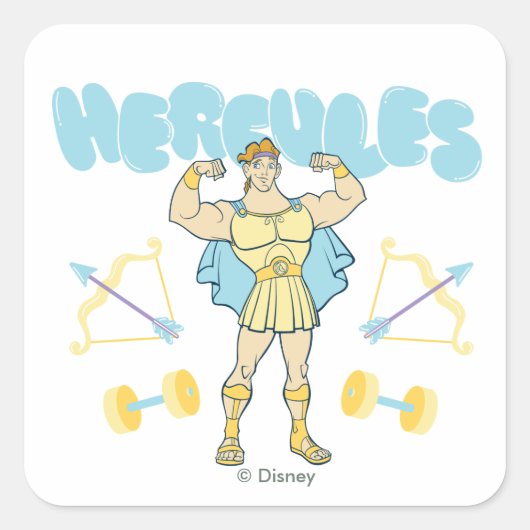 Hercules Arrows and Dumbbells Flex Square Sticker (Voorkant)