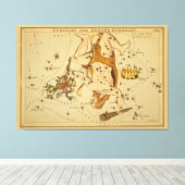 Hercules - Astronomisch Star Chart Afbeelding Canvas Afdruk (Insitu (Houten vloer))