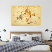Hercules - Astronomisch Star Chart Afbeelding Canvas Afdruk (Insitu (Slaapkamer))