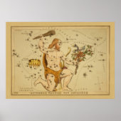 Hercules - Astronomisch Star Chart Afbeelding Poster (Voorkant)