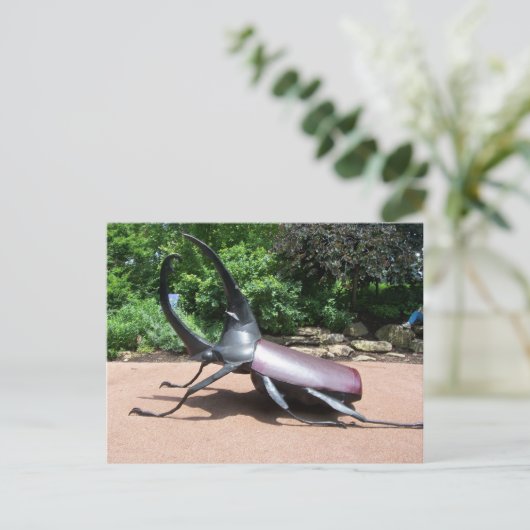 Hercules Beetle Sculptuur Briefkaart (Staand voorkant)