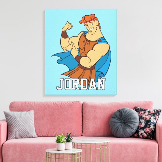 Hercules Bicep Flex Canvas Print (Insitu (Woonkamer))