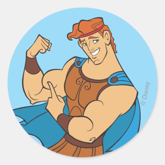 Hercules Bicep Flex Classic Round Sticker (Voorkant)