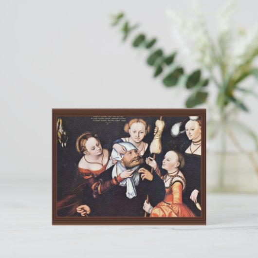 Hercules bij Omphale door Lucas Cranach Der Ältere Briefkaart (Staand voorkant)