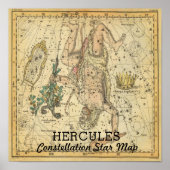 Hercules Constellation Star Map Crown Lyra Poster (Voorkant)