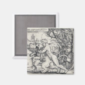 Hercules die de Nemean Lion doden Magneet (Voorkant / Achterkant)