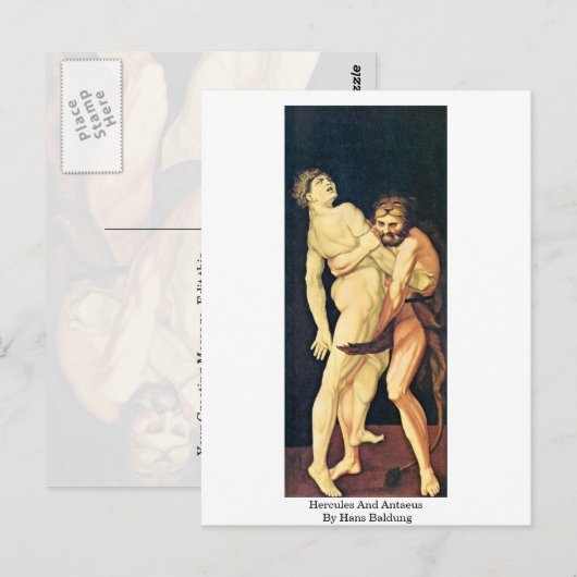 Hercules en Antaeus door Hans Baldung Briefkaart (Voorkant / Achterkant)