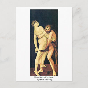 Hercules en Antaeus door Hans Baldung Briefkaart