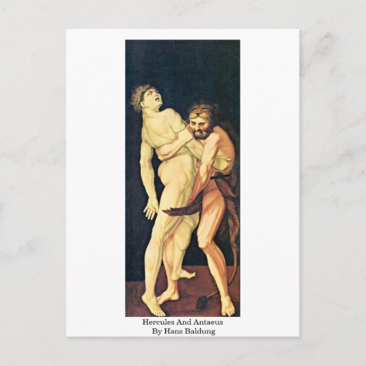 Hercules en Antaeus door Hans Baldung Briefkaart (Voorkant)