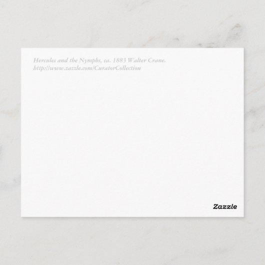 Hercules en de Nymfs Briefkaart (Achterkant)