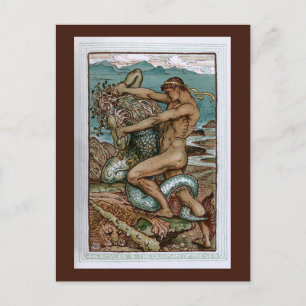 Hercules en het oude Man van het Zee Briefkaart