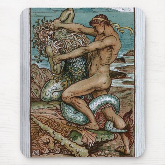 Hercules en het oude Man van het Zee Muismat (Voorkant)