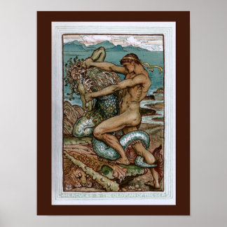 Hercules en het oude Man van het Zee Poster