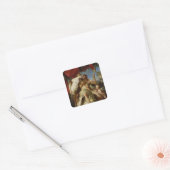 Hercules en Omphale, 1724 Vierkante Sticker (Envelop)