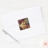 Hercules en Omphale Vierkante Sticker (Envelop)