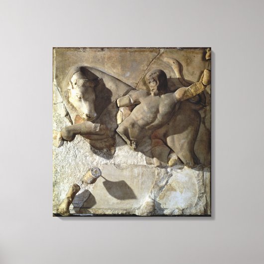 Hercules Fighting the Cretan Bull, een van de seri Canvas Afdruk (Voorkant)