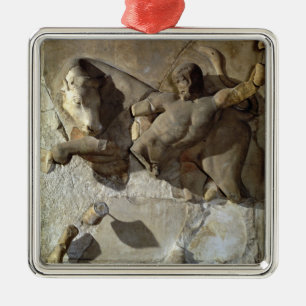 Hercules Fighting the Cretan Bull, een van de seri Metalen Ornament