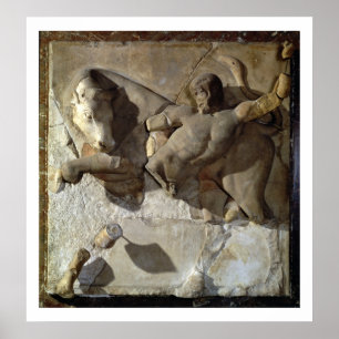 Hercules Fighting the Cretan Bull, een van de seri Poster