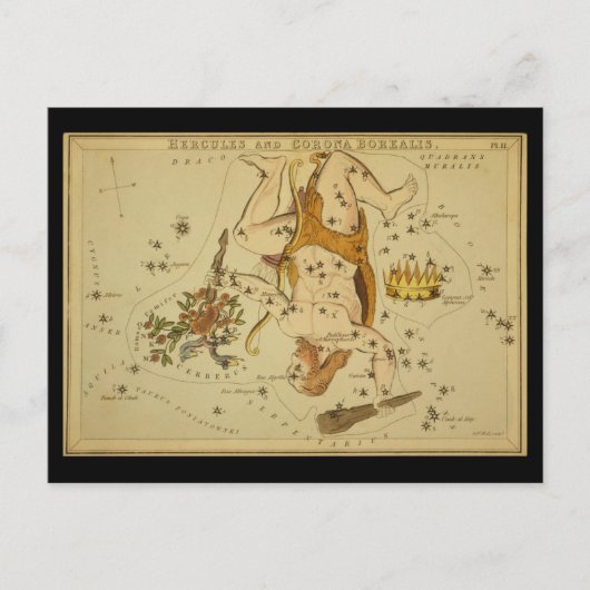 Hercules (Heracles) en Corona Borealis Briefkaart (Voorkant)