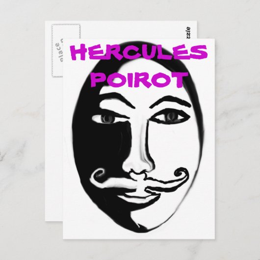 Hercules Poirot Briefkaart (Voorkant / Achterkant)