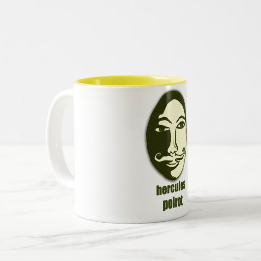 Hercules Poirot Tweekleurige Koffiemok (Voorkant links)