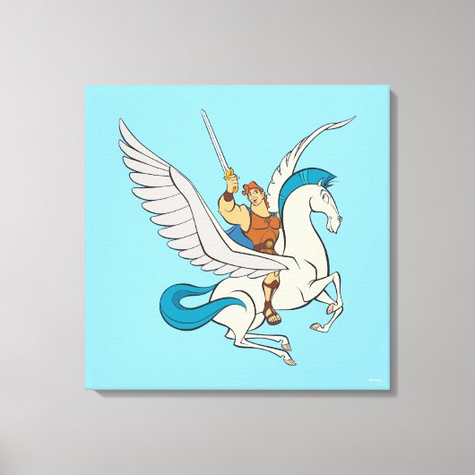 Hercules Riding Pegasus Canvas Print (Voorkant)
