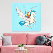 Hercules Riding Pegasus Canvas Print (Insitu (Woonkamer))