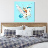 Hercules Riding Pegasus Canvas Print (Insitu (Slaapkamer))