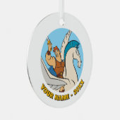 Hercules Riding Pegasus Metal Ornament (Voorkant Rechts)