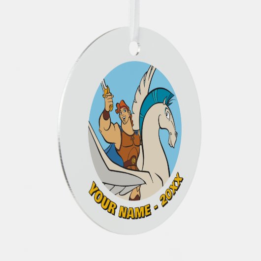 Hercules Riding Pegasus Metal Ornament (Voorkant Rechts)